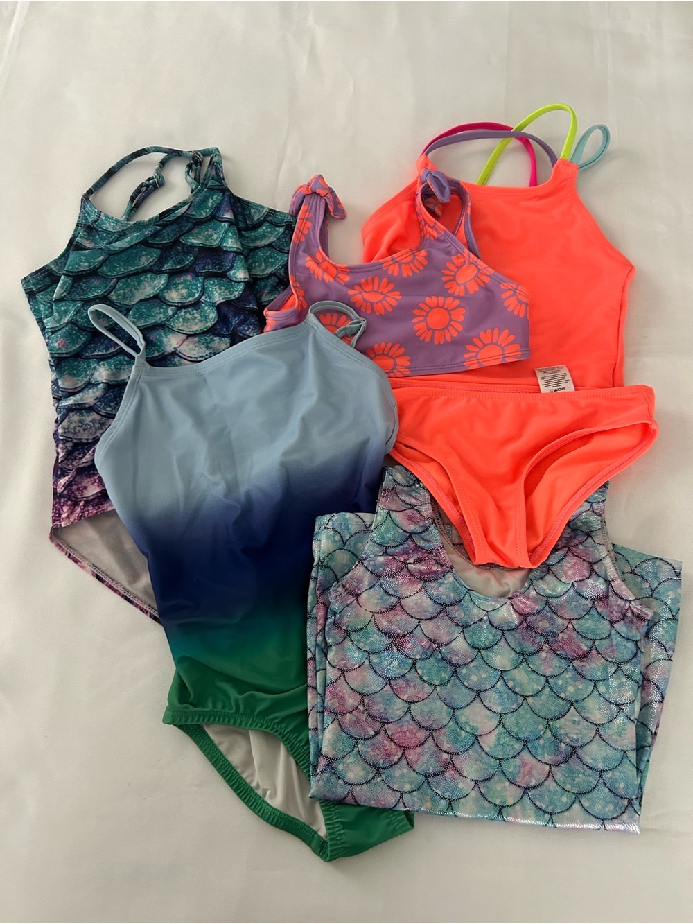 Girls size 6 swimsuit bundle 6 pieces bathing suit assorted brands